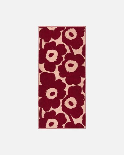 Unikko Bath Towel 70 X 150 Cm - pink, dark cherry