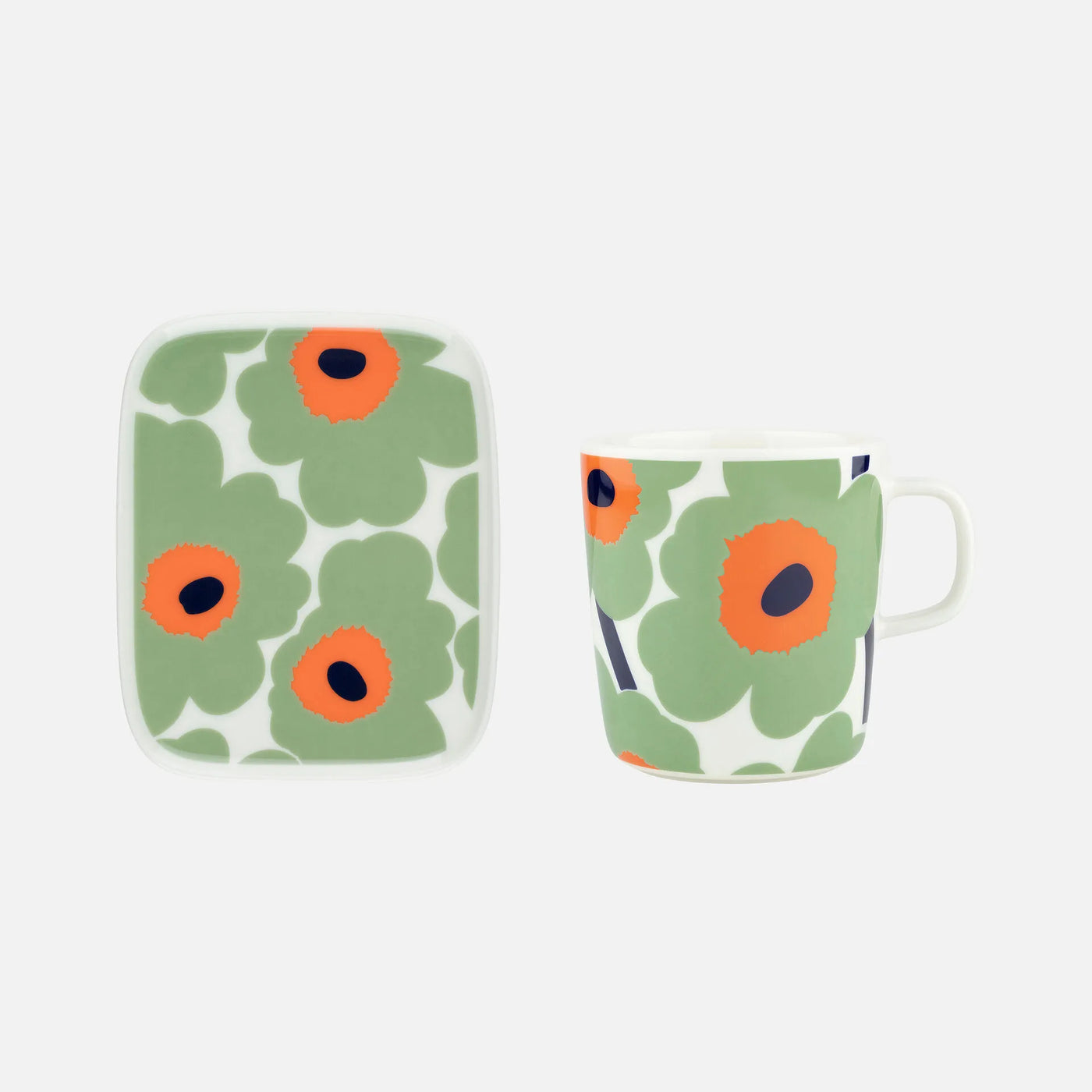 Oiva / Unikko Mug And Plate Set - Sage