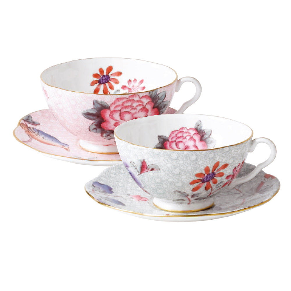 Cuckoo 2 Teacups & Saucers Gift Set