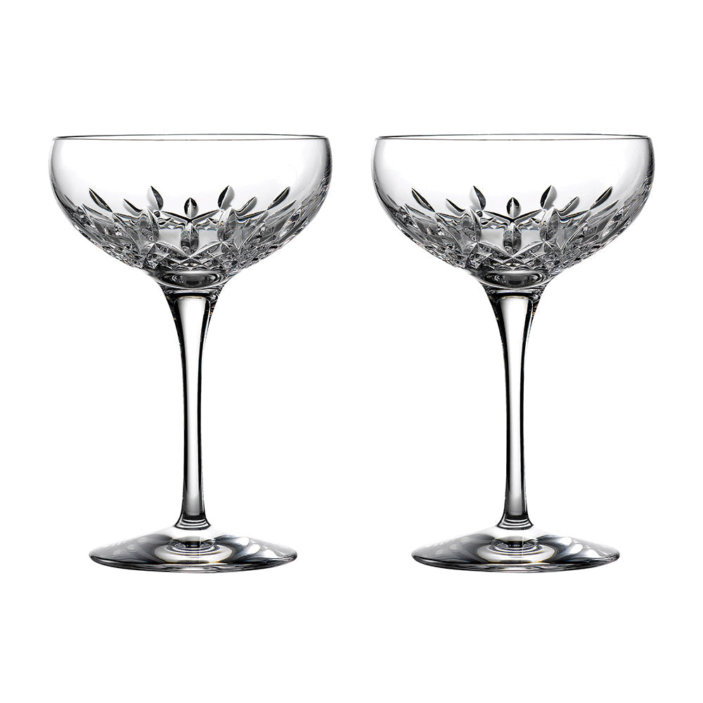 Crystal Lismore Essence Champagne Saucer Pair