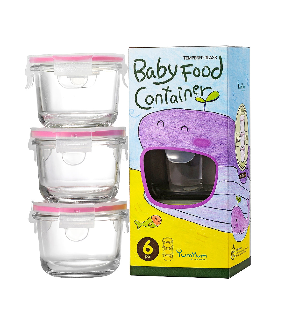 3 Pce Rnd Baby Food Container Set:82x65mm/165ml