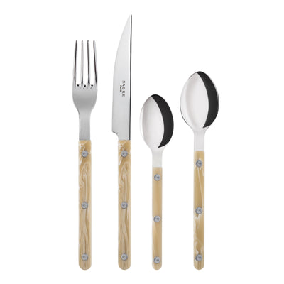 Bistrot shiny solid 4 pieces set - Horn