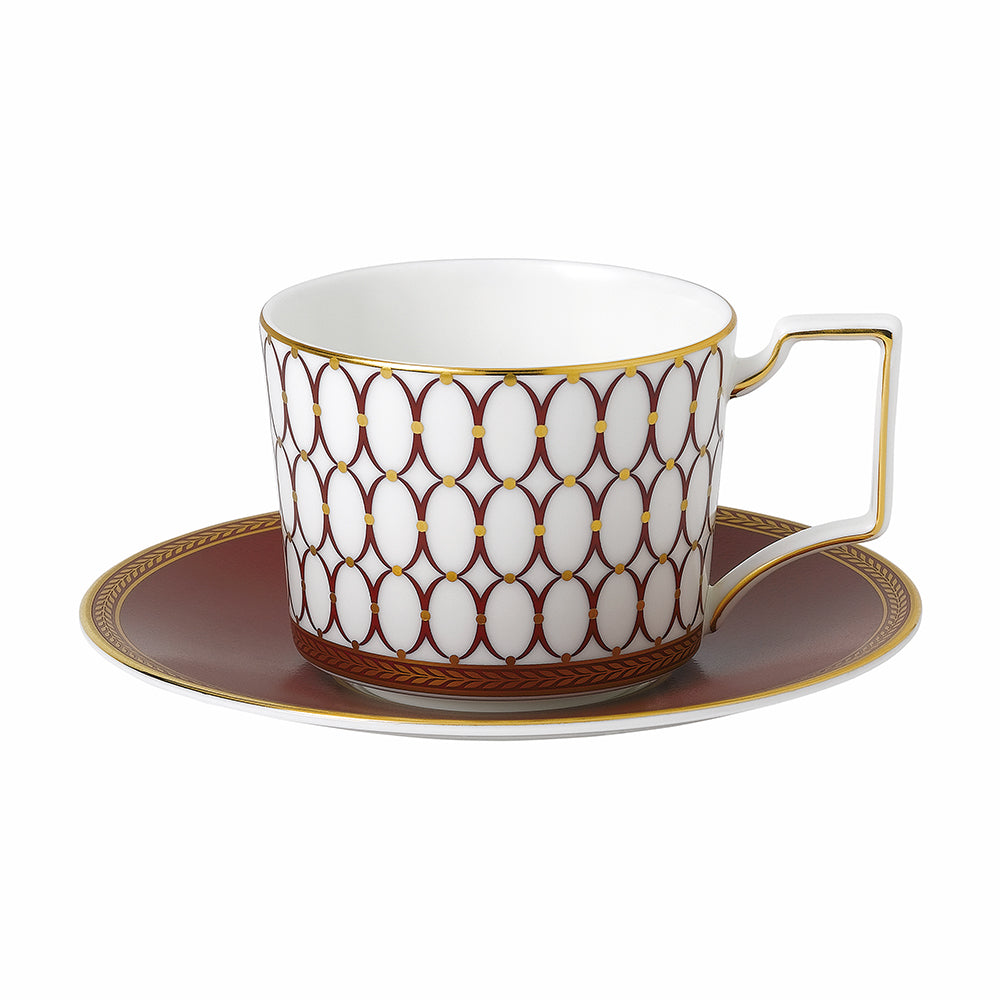 Renaissance Red Teacup & Saucer