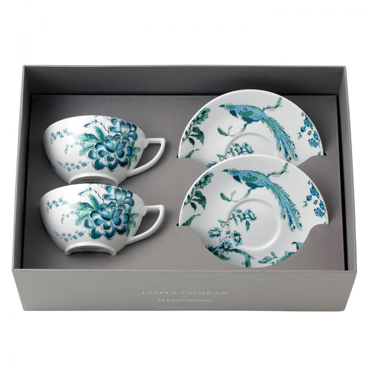 Jasper Conran At   Chinoiserie White Set of 2 Teacup & Saucer Boxed