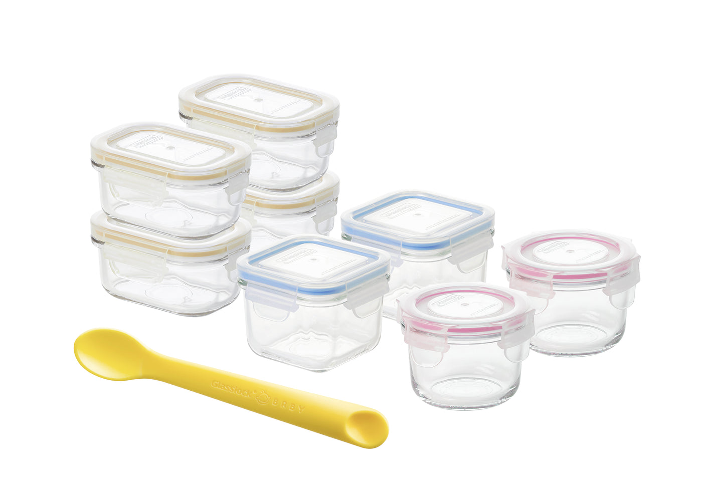 9Pc Rect/Squ/Rnd Baby Set4x150ml 2x210,165ml