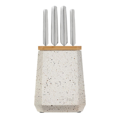 Stone Knife Block Azure Terrazzo Set 5 Piece