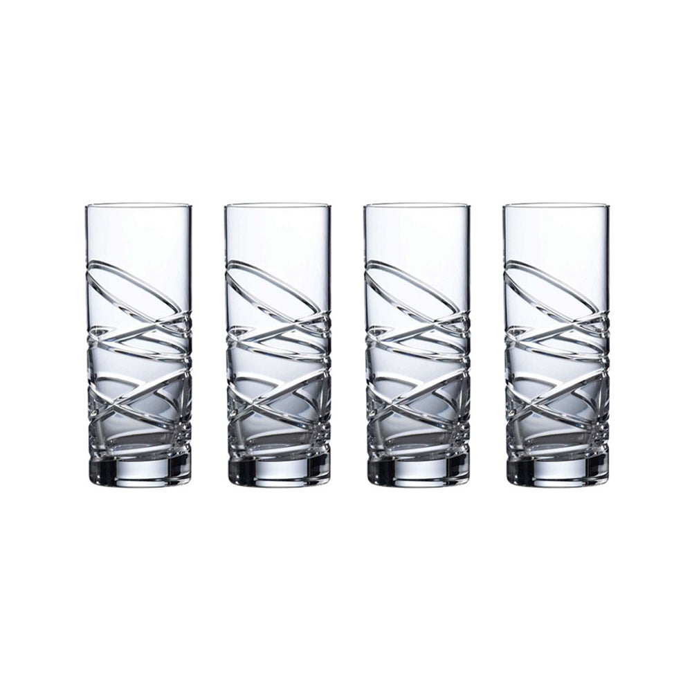 Saturn Nouveau Crystal Highball Set Of 4