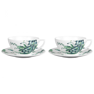 Jasper Conran At   Chinoiserie White Set of 2 Teacup & Saucer Boxed