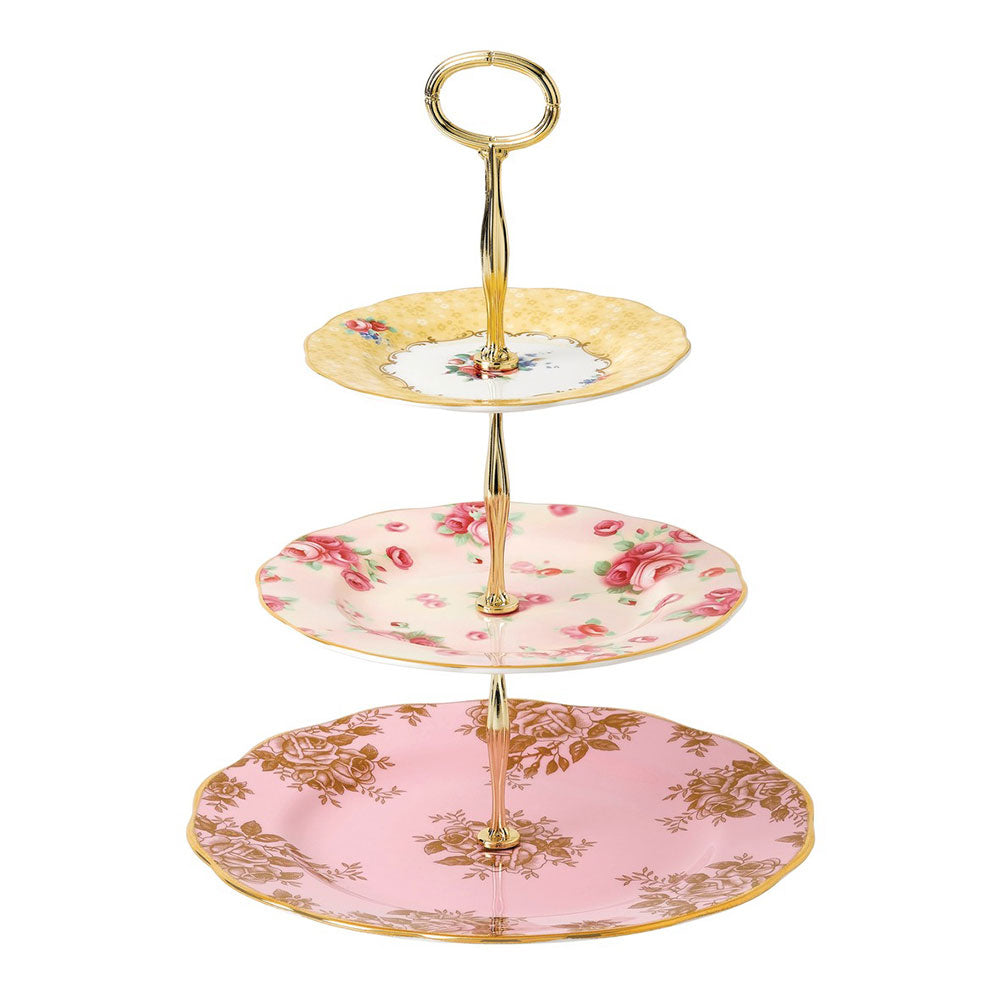 Royal Albert 100 Years 3 Tier Cake Stand: 1960, 1980, 1990