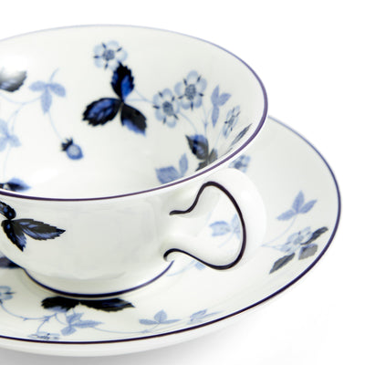 Wild Strawberry Inky Blue Teacup & Saucer 177ml Set of 2