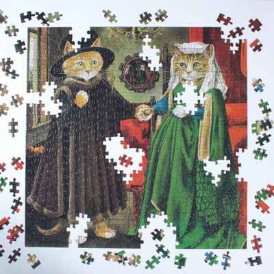 The Arnolfini Marriage Meowsteroiece of Western Art 500pcs puzzle