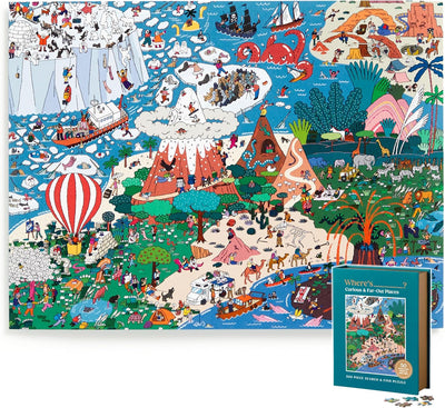 Where's____? Curious & Far Out Places 500 Piece Search & Find Book Puzzle