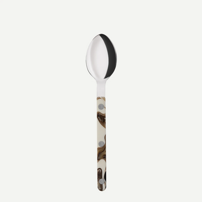 Bistrot shiny solid Dessert spoon - Dune black