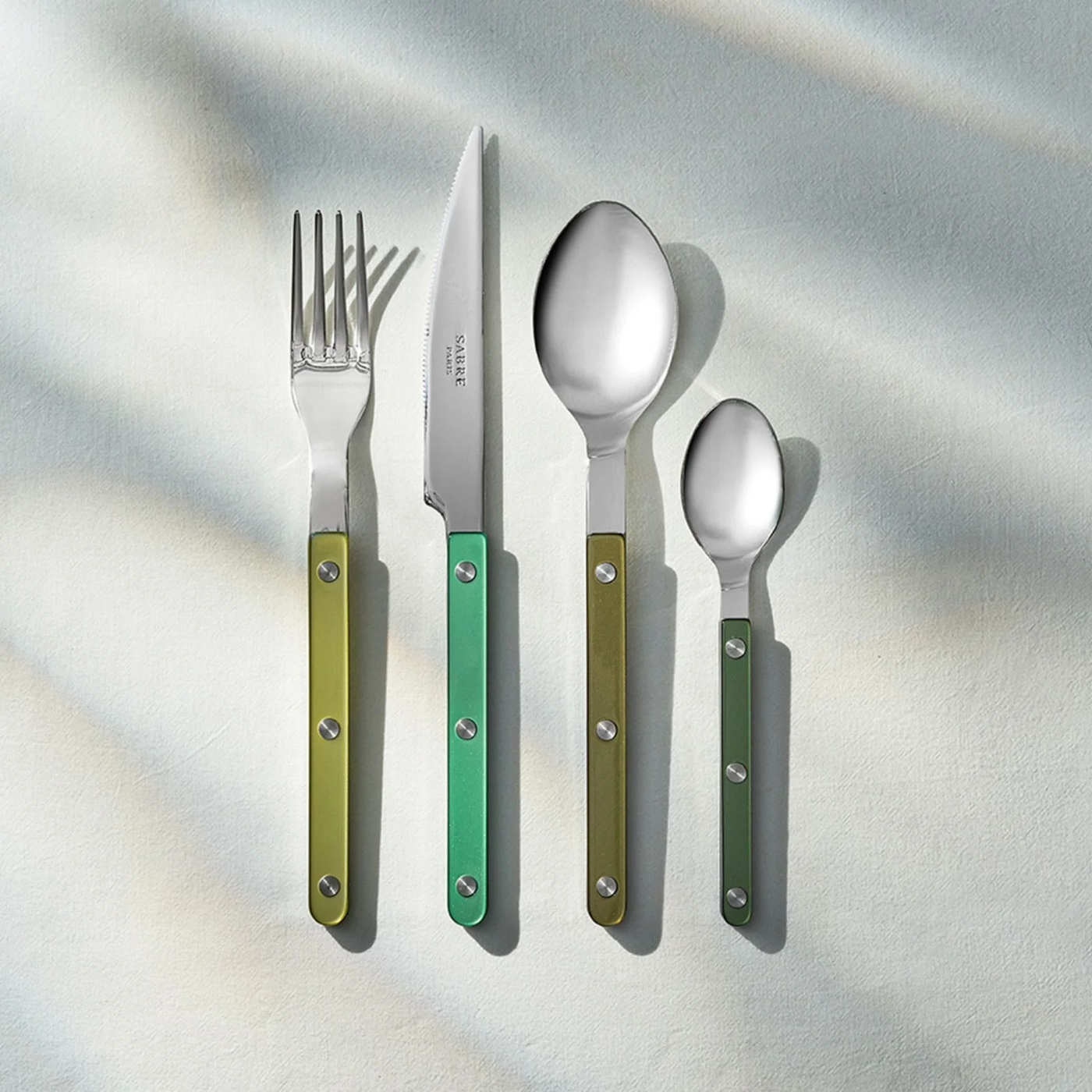 Bistrot Pearly shiny solid 4 pieces set - Green Harmony