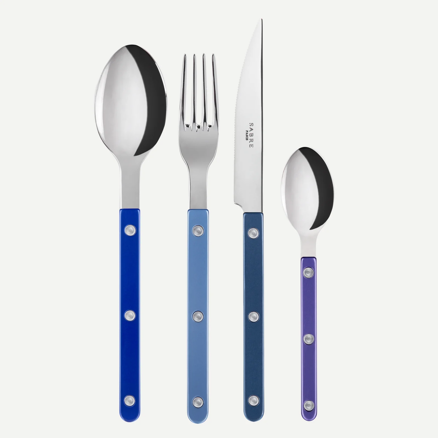 Bistrot Pearly shiny solid 4 pieces set - Blue Harmony