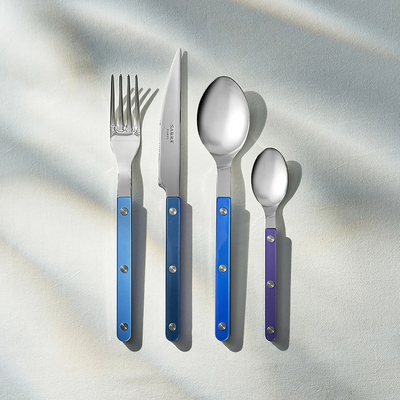 Bistrot Pearly shiny solid 4 pieces set - Blue Harmony