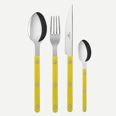 Bistrot shiny solid 4 pieces set - Yellow