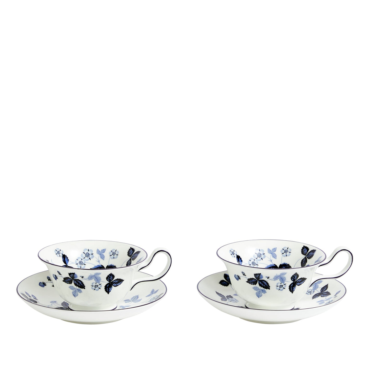 Wild Strawberry Inky Blue Teacup & Saucer 177ml Set of 2