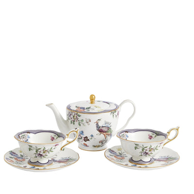 Fortune Teapot 370ml and Set of 2 Teacups & Saucers