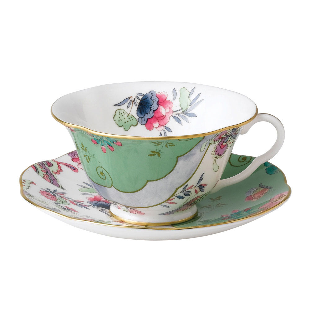 Butterfly Bloom Teaware Green Teacup & Saucer