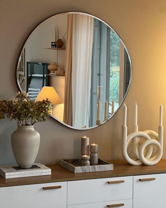 Pond Mirror - XL - Dark chrome